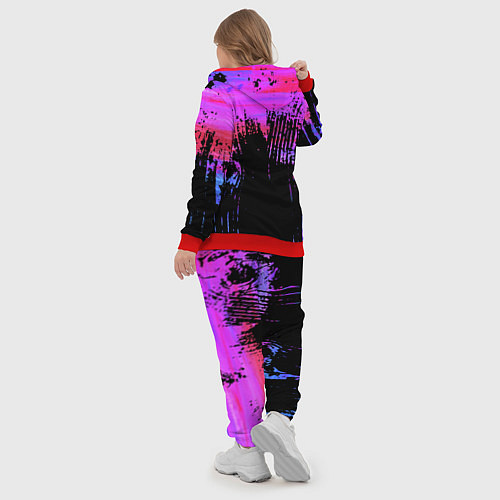 Женский костюм Розово синий сочный гранж / 3D-Красный – фото 5
