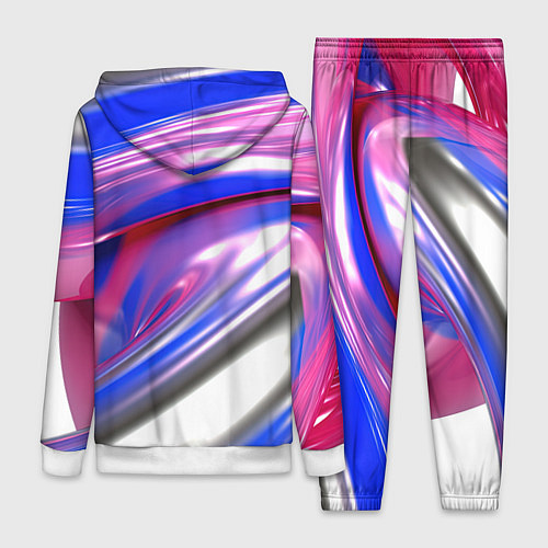 Женский костюм Вязкая абстракция в фиолетовых оттенках / 3D-Белый – фото 2