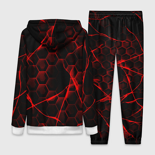 Женский костюм Красные узоры шестиугольник / 3D-Белый – фото 2