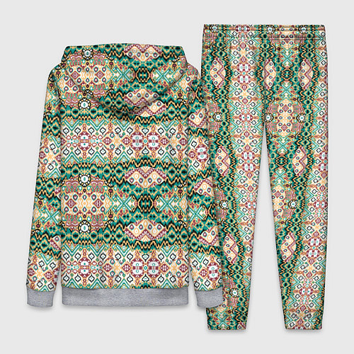 Женский костюм Орнамент зеленый мелкий икат / 3D-Меланж – фото 2