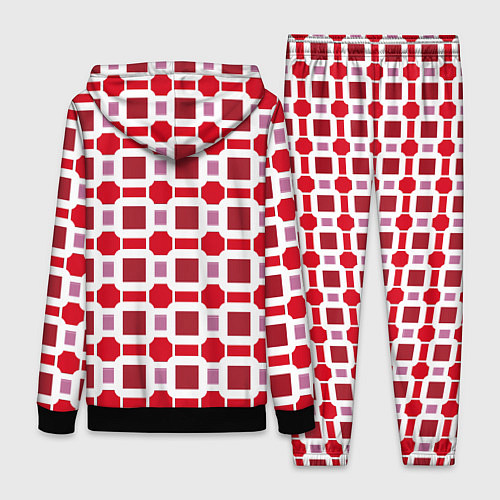 Женский костюм Красные кирпичики и белые полосы / 3D-Черный – фото 2