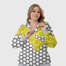 Женский 3D-костюм Жёлтая энерго-броня из шестиугольников, цвет: 3D-меланж — фото 2
