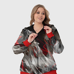 Женский 3D-костюм Дым и красные узоры, цвет: 3D-красный — фото 2