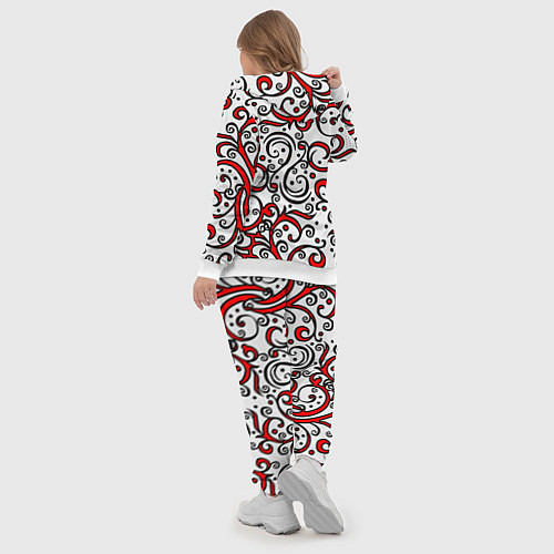 Женский костюм Красный кружевной узор / 3D-Белый – фото 5