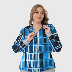 Женский 3D-костюм Синие прямоугольники, цвет: 3D-меланж — фото 2
