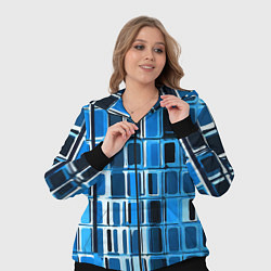 Женский 3D-костюм Синие прямоугольники, цвет: 3D-черный — фото 2