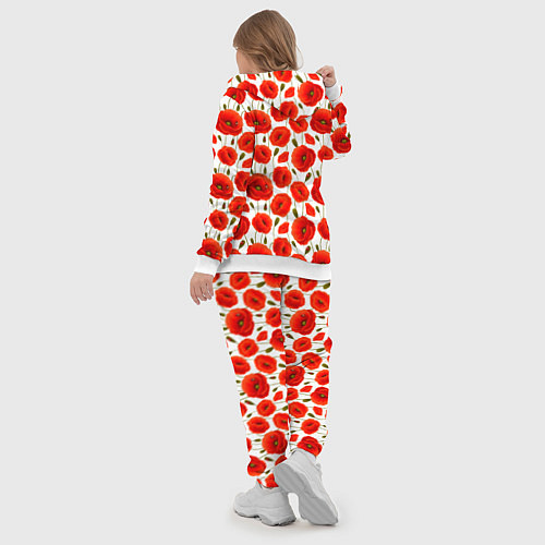 Женский костюм Полевые цветы маки / 3D-Белый – фото 5