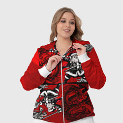 Женский 3D-костюм Дед Мороз с копьем и драконом, цвет: 3D-белый — фото 2