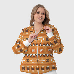 Женский 3D-костюм Brown tribal geometric, цвет: 3D-белый — фото 2