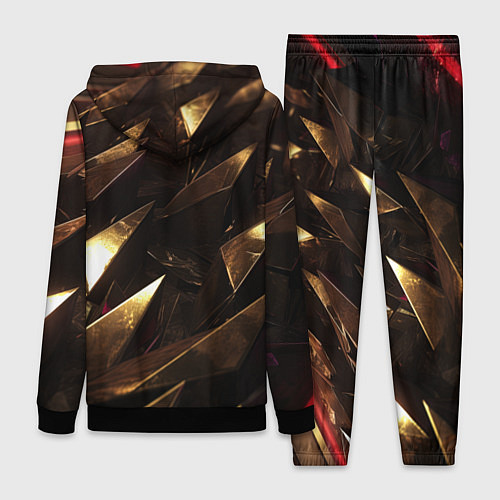 Женский костюм Золотые камни абстракт / 3D-Черный – фото 2