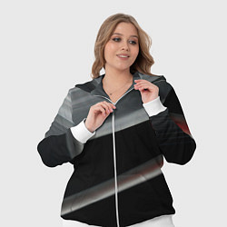 Женский 3D-костюм Black grey abstract, цвет: 3D-белый — фото 2
