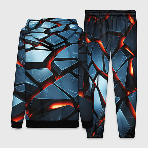 Женский костюм Абстрактные плиты с оранжевым светом / 3D-Черный – фото 2