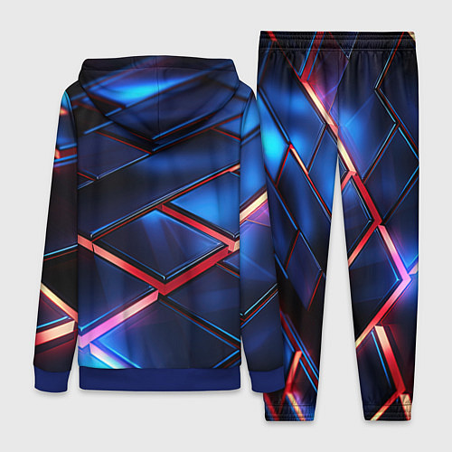 Женский костюм Синие абстрактные плиты / 3D-Синий – фото 2