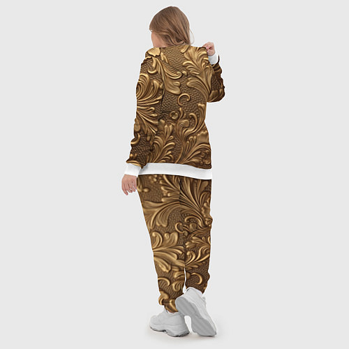 Женский костюм Золотые узоры абстракт / 3D-Белый – фото 5