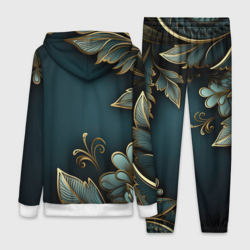 Женский костюм Золотые листья и герб России / 3D-Белый – фото 2