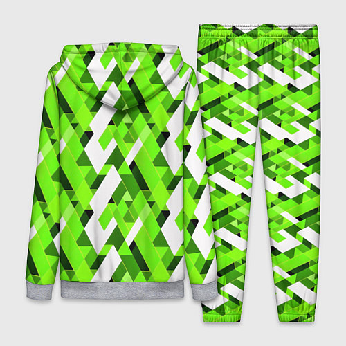 Женский костюм Зелёные и белые фигуры / 3D-Меланж – фото 2