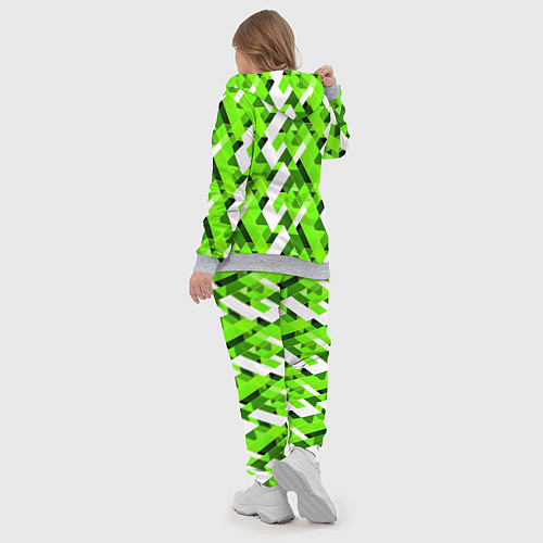 Женский костюм Зелёные и белые фигуры / 3D-Меланж – фото 5