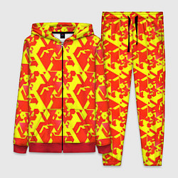 Женский 3D-костюм Красные фигуры на жёлтом фоне, цвет: 3D-красный