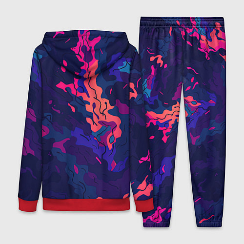 Женский костюм Яркая абстракция в стиле камуфляжа / 3D-Красный – фото 2