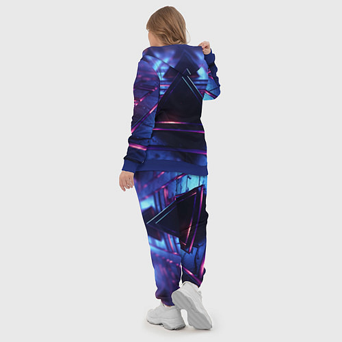 Женский костюм Неоновый абстрактный треугольник / 3D-Синий – фото 5
