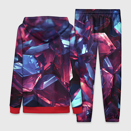 Женский костюм Абстрактные стеклянные камни / 3D-Красный – фото 2