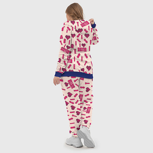 Женский костюм Я люблю сестру паттерн / 3D-Синий – фото 5