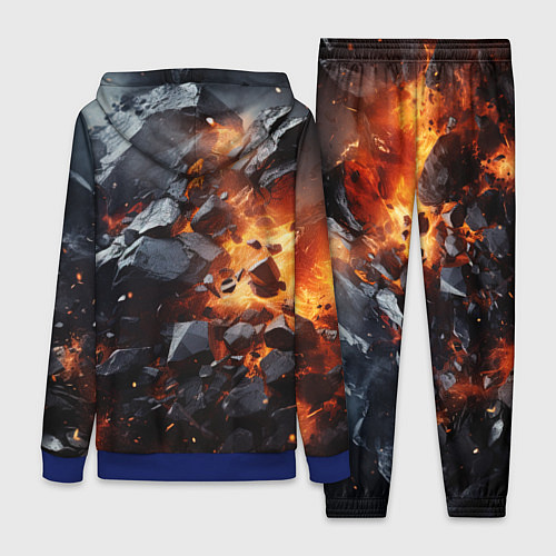 Женский костюм Взрыв камней и плит / 3D-Синий – фото 2