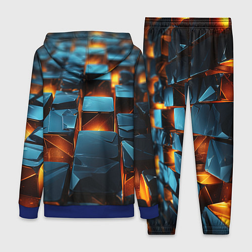 Женский костюм Темные плитки в лаве / 3D-Синий – фото 2