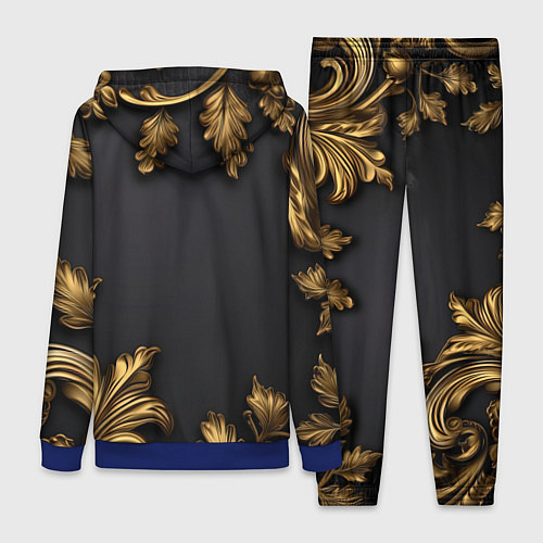 Женский костюм Золотые объемные листья / 3D-Синий – фото 2