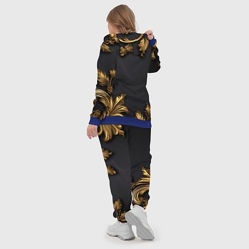 Женский костюм Золотые объемные листья / 3D-Синий – фото 5