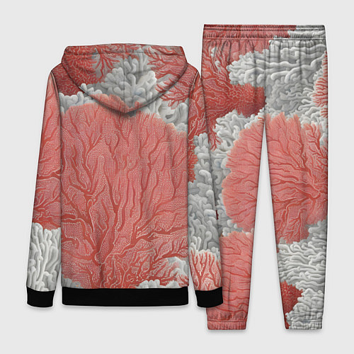 Женский костюм Красные и белые кораллы / 3D-Черный – фото 2