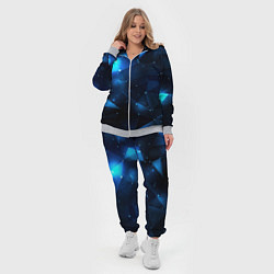 Женский 3D-костюм Синяя геометрическая абстракция, цвет: 3D-меланж — фото 2