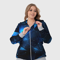 Женский 3D-костюм Синяя геометрическая абстракция, цвет: 3D-меланж — фото 2