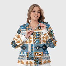 Женский 3D-костюм Этнический мозаичный геометрический паттерн, цвет: 3D-белый — фото 2