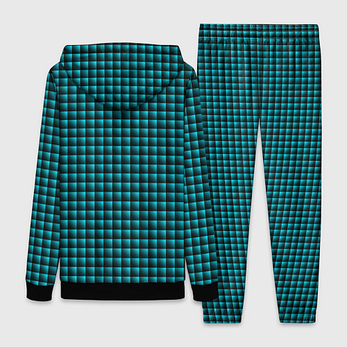Женский костюм Паттерн объёмные квадраты тёмно-бирюзовый / 3D-Черный – фото 2