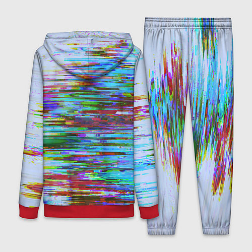 Женский костюм Синий и красный глитч / 3D-Красный – фото 2