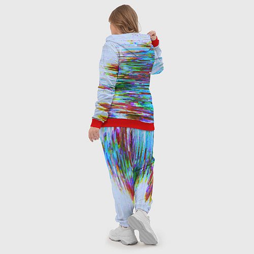Женский костюм Синий и красный глитч / 3D-Красный – фото 5