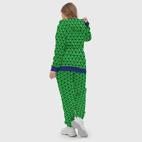 Женский костюм Зелёные и чёрные треугольники / 3D-Синий – фото 5