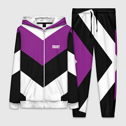 Женский 3D-костюм Ретро спортивный костюм с полосами, цвет: 3D-белый