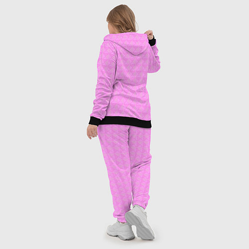 Женский костюм Объёмный розовый ромбы / 3D-Черный – фото 5