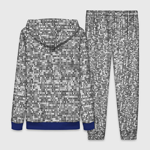 Женский костюм Узор серого вязанного трикотажа меланж / 3D-Синий – фото 2