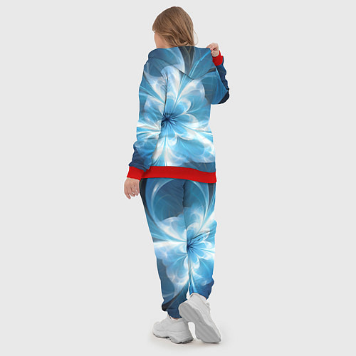 Женский костюм Голубой фрактальный цветок / 3D-Красный – фото 5
