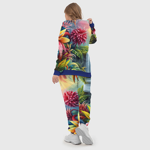 Женский костюм Гавайские тропические цветы - алоха / 3D-Синий – фото 5