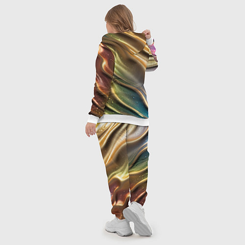 Женский костюм Металлический атласный песок / 3D-Белый – фото 5