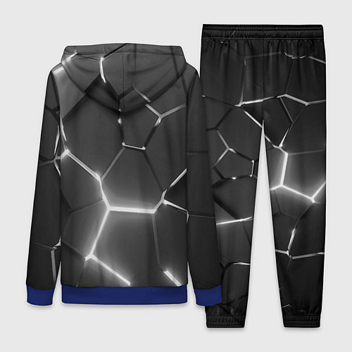 Женский костюм Чёрные плиты разломы броня / 3D-Синий – фото 2