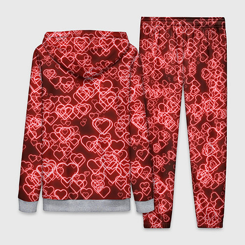 Женский костюм Неоновые сердечки красные / 3D-Меланж – фото 2