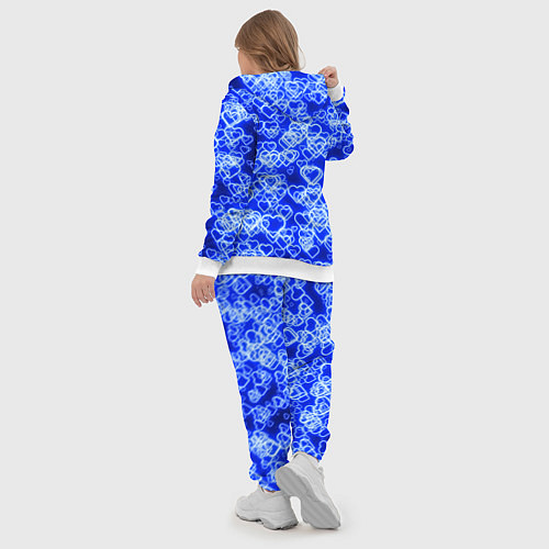 Женский костюм Неоновые сердечки синие / 3D-Белый – фото 5