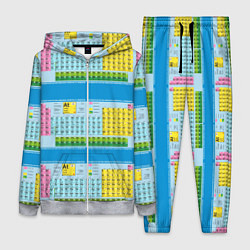 Женский 3D-костюм Узор из таблицы Менделеева, цвет: 3D-меланж