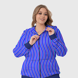 Женский 3D-костюм Неоновые волнистые полосы, цвет: 3D-синий — фото 2