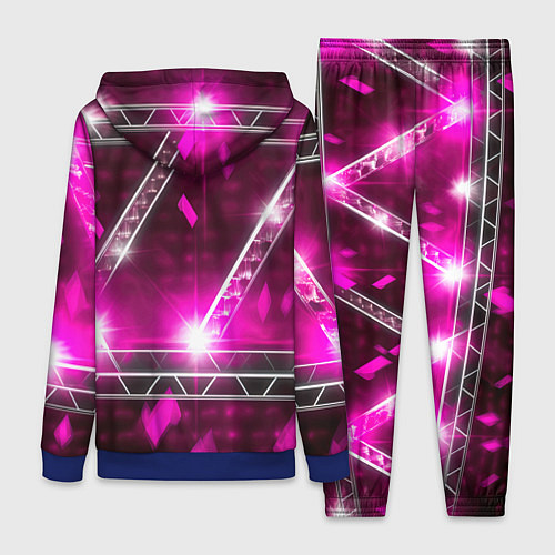 Женский костюм Серебряные и синие вставки абстракции / 3D-Синий – фото 2